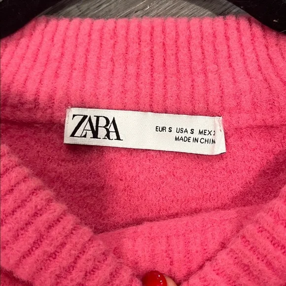 Zara Vibrant Pink Crew Neck Sweater - Picture 6 of 6